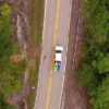 Truck with canoes on a road
